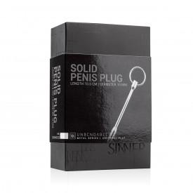 Серебристый уретральный стимулятор Sinner Solid Metal Dilator with Pull-out-ring - 14,5 см.