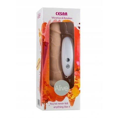 Телесный вибратор-ротатор на присоске Cesar Vibrator & Rotator - 17,5 см.